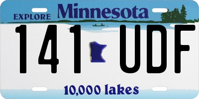 MN license plate 141UDF