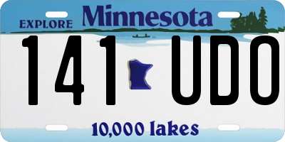 MN license plate 141UDO