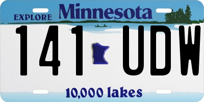 MN license plate 141UDW