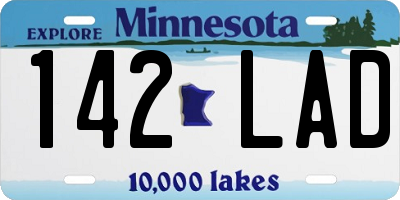 MN license plate 142LAD