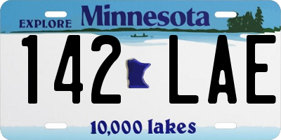 MN license plate 142LAE