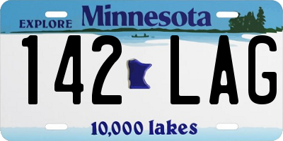 MN license plate 142LAG