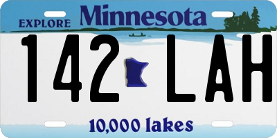 MN license plate 142LAH