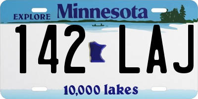 MN license plate 142LAJ