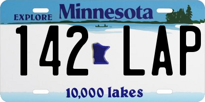MN license plate 142LAP