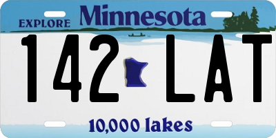 MN license plate 142LAT
