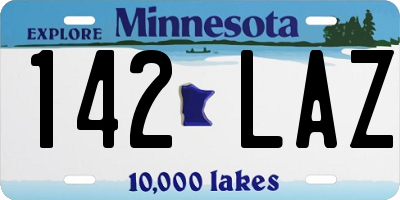 MN license plate 142LAZ