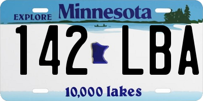 MN license plate 142LBA