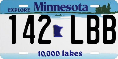 MN license plate 142LBB
