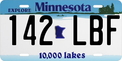 MN license plate 142LBF
