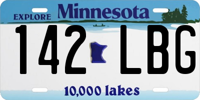 MN license plate 142LBG