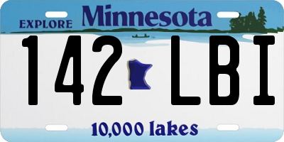 MN license plate 142LBI