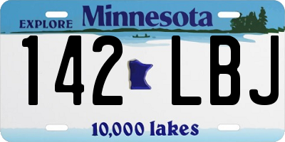 MN license plate 142LBJ
