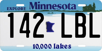 MN license plate 142LBL