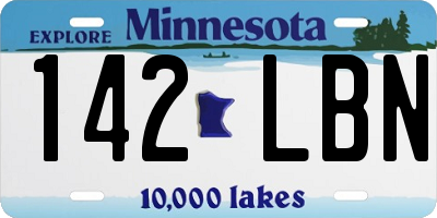 MN license plate 142LBN