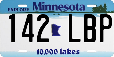 MN license plate 142LBP