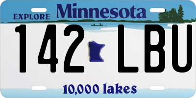 MN license plate 142LBU