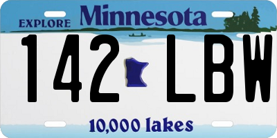 MN license plate 142LBW