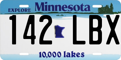 MN license plate 142LBX