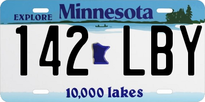 MN license plate 142LBY