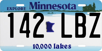 MN license plate 142LBZ