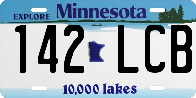 MN license plate 142LCB