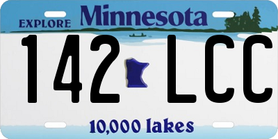 MN license plate 142LCC