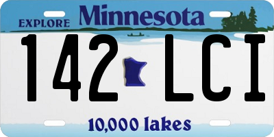 MN license plate 142LCI