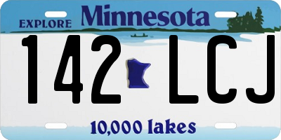 MN license plate 142LCJ