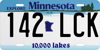 MN license plate 142LCK