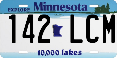 MN license plate 142LCM