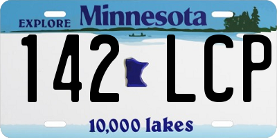 MN license plate 142LCP