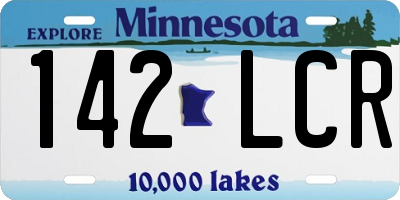 MN license plate 142LCR