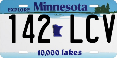 MN license plate 142LCV
