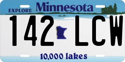 MN license plate 142LCW