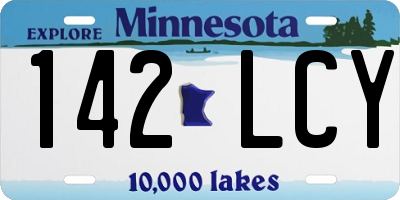 MN license plate 142LCY
