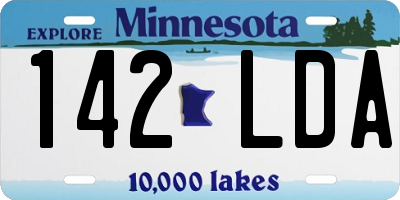 MN license plate 142LDA