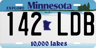 MN license plate 142LDB