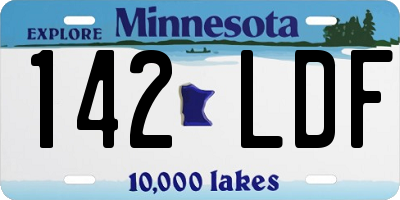 MN license plate 142LDF