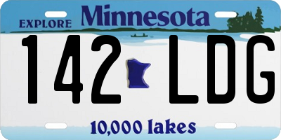 MN license plate 142LDG