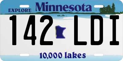 MN license plate 142LDI