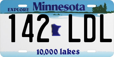 MN license plate 142LDL