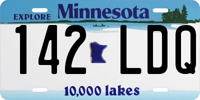 MN license plate 142LDQ