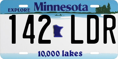 MN license plate 142LDR
