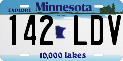 MN license plate 142LDV