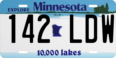 MN license plate 142LDW
