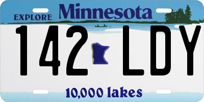 MN license plate 142LDY