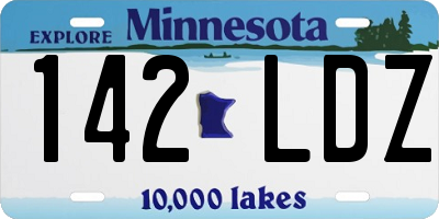 MN license plate 142LDZ