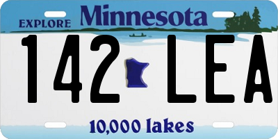 MN license plate 142LEA
