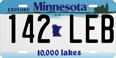 MN license plate 142LEB